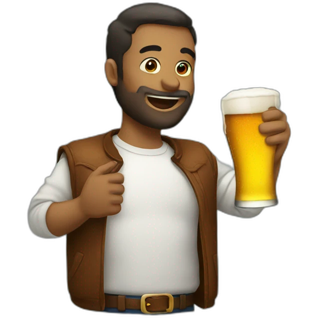 Line drinking a beer emoji