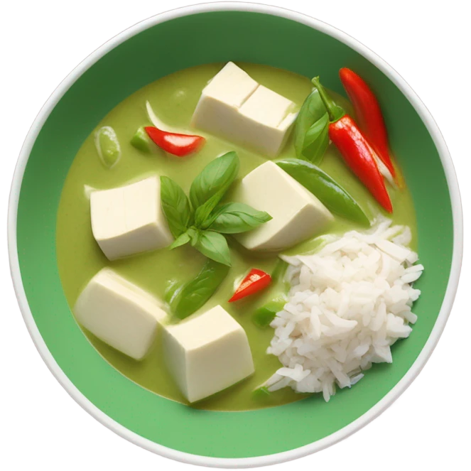 Green curry with tofu emoji