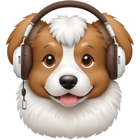 dog wearing airpod max emoji