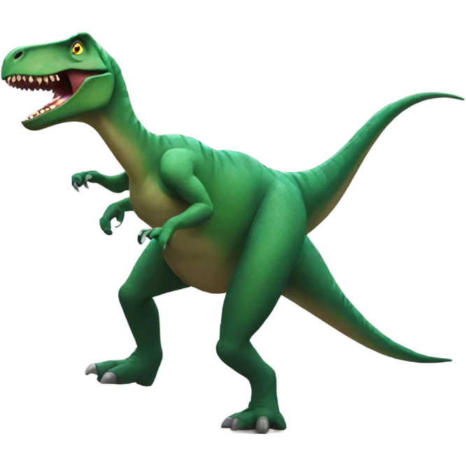 A dinosaur dancing emoji