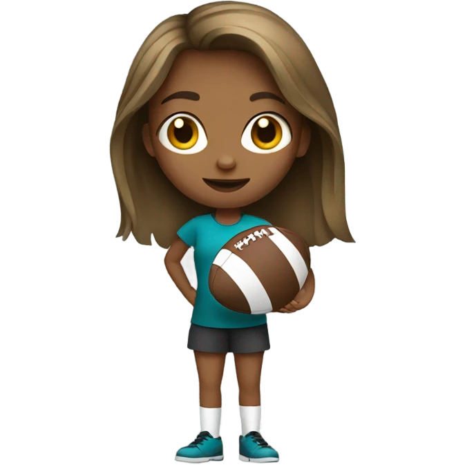 Girl with a football emoji