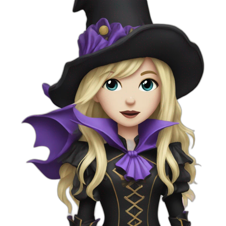 long-hair blond femboy gothic magician emoji