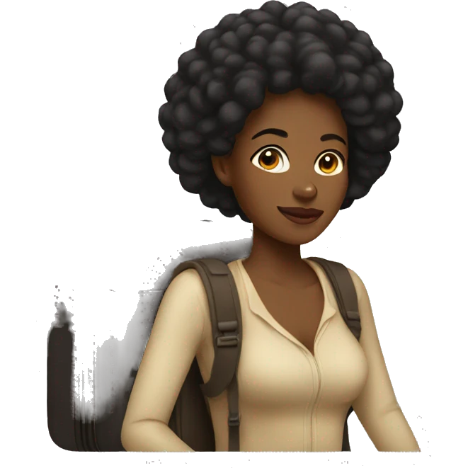 Black woman traveling  emoji