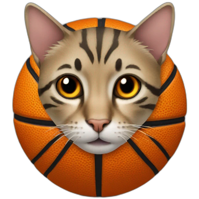 cat orange basketball emoji