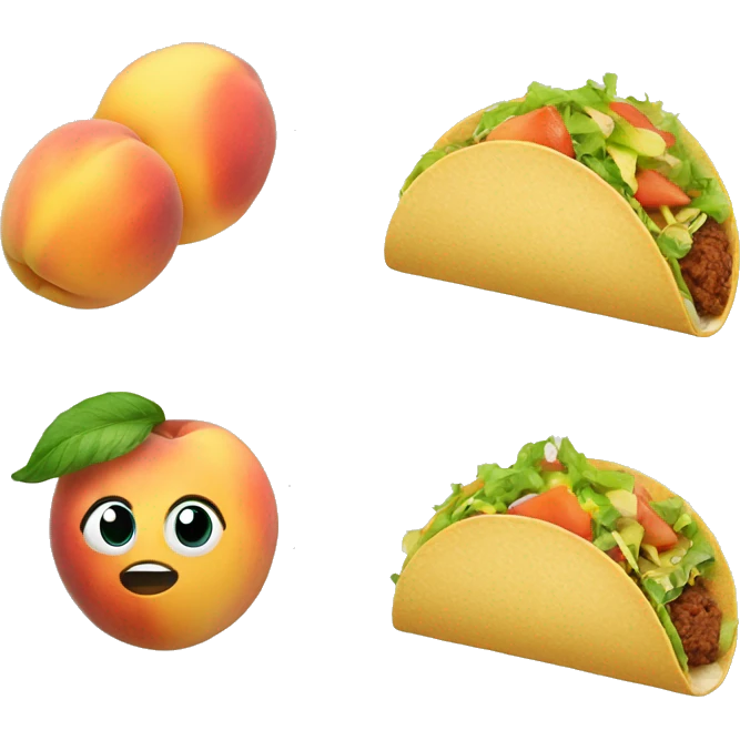 Peaches and tacos emoji