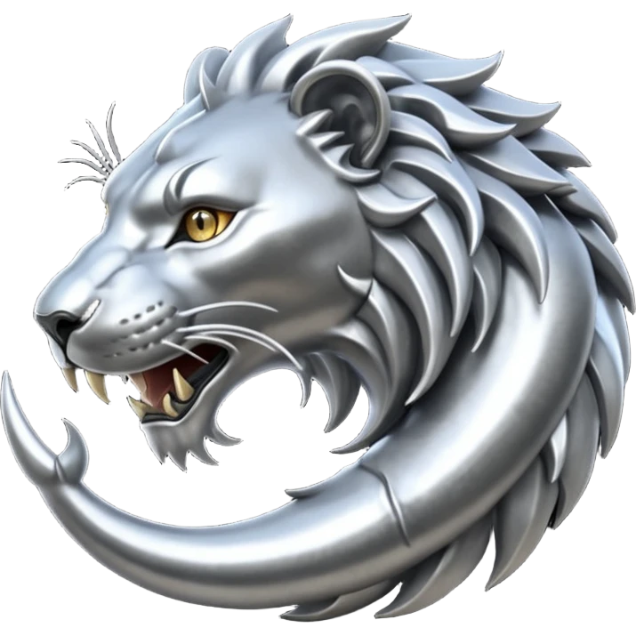 Silver Elder Scrolls Online Lion eating its tail Ouroboro emoji