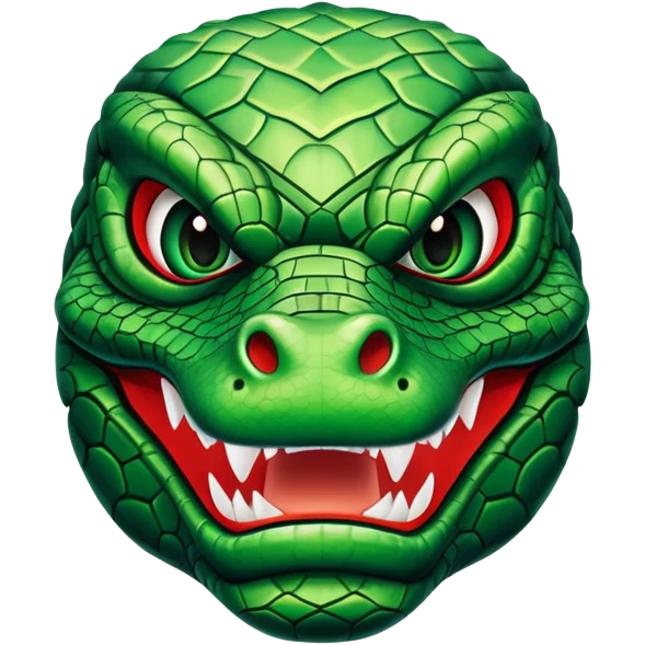 alligator luchador mask with green scales and sharp teeth emoji