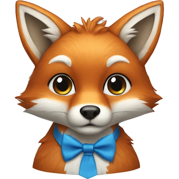 fox with a blue bow tie emoji