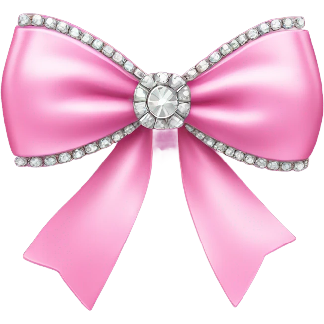 Pink bow with rhinestone emoji
