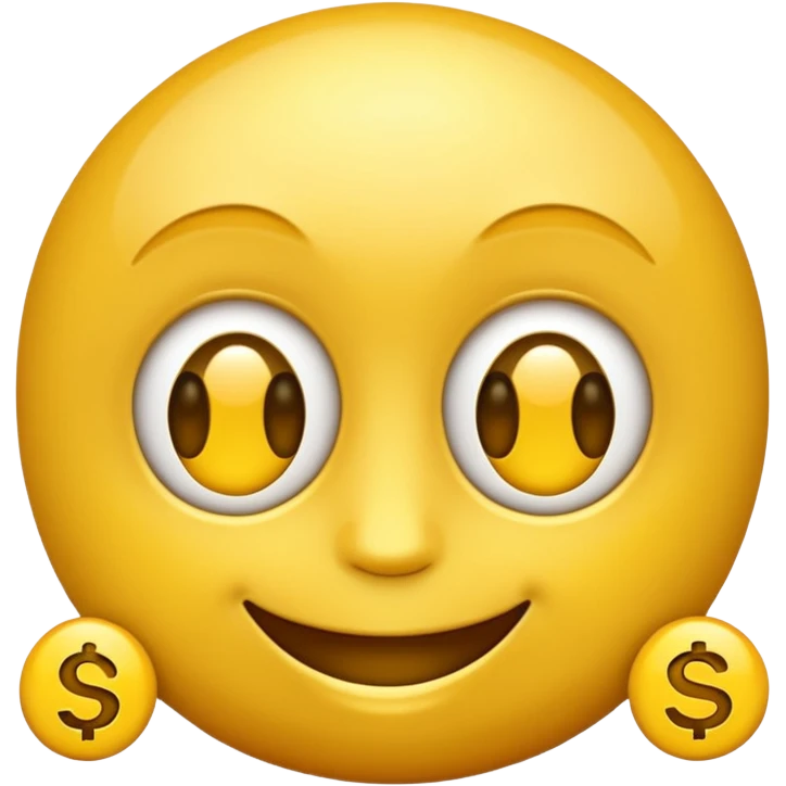 round Emoji with dollars in eyes emoji