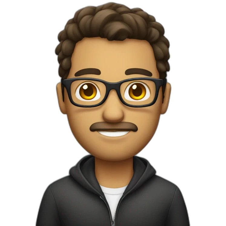 Hombre con gafas y pelo largo emoji