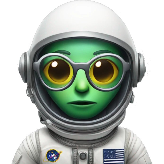 Alien astronaut with glasses emoji