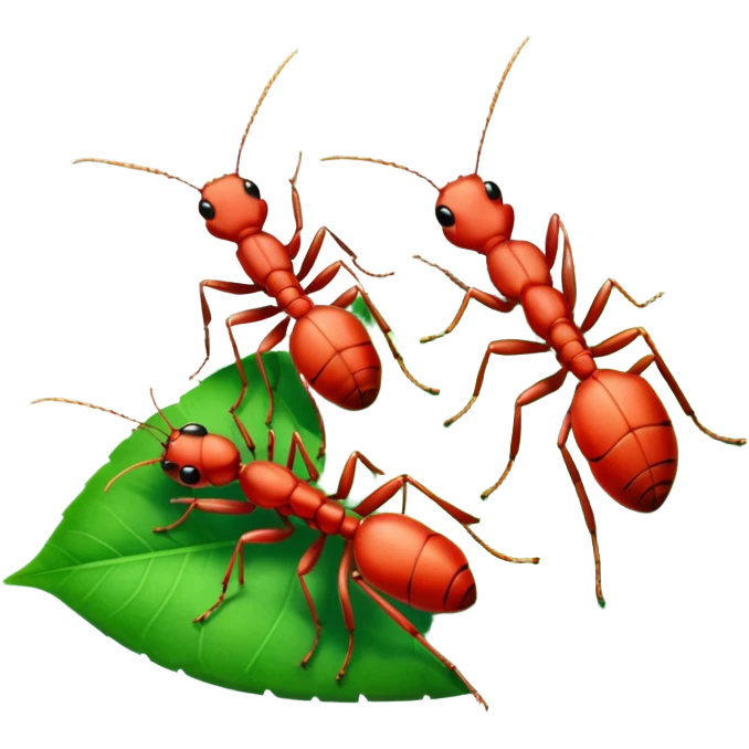 red ants on leaf emoji