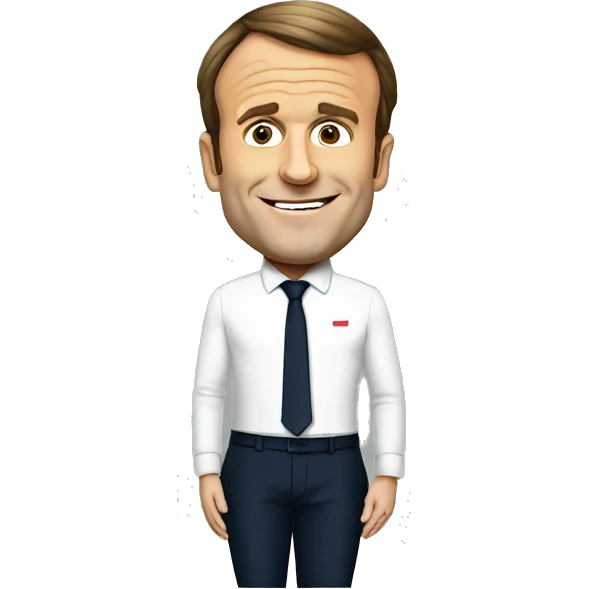 Emmanuel Macron avec un signe sur le bras emoji