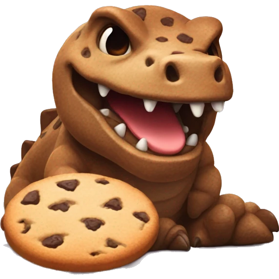 dinasour with a cookie emoji