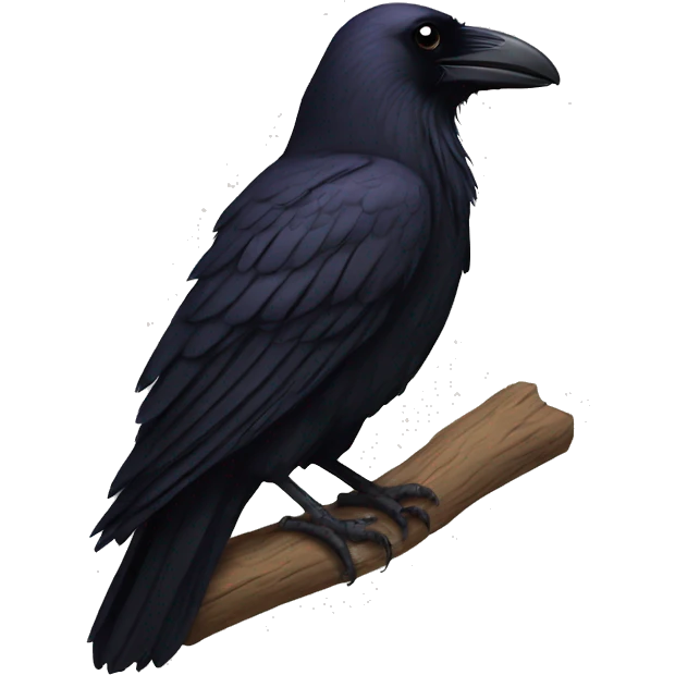 Raven perched  emoji