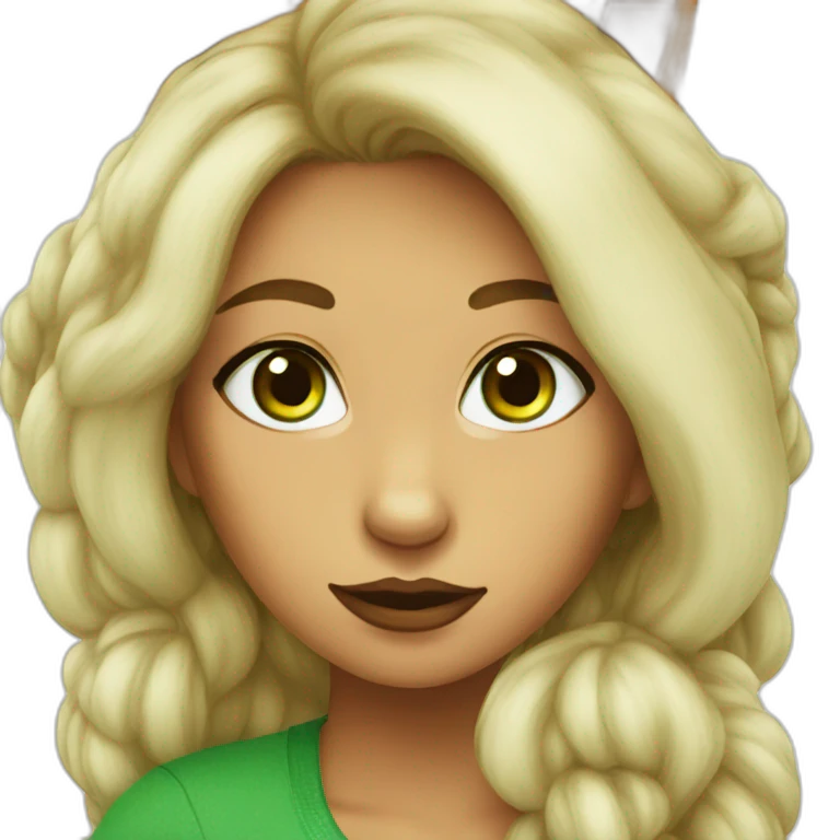 women fox beautiful with green eyes  emoji