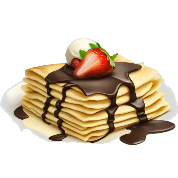 Nutella crepes with vanilla ice cream on top emoji