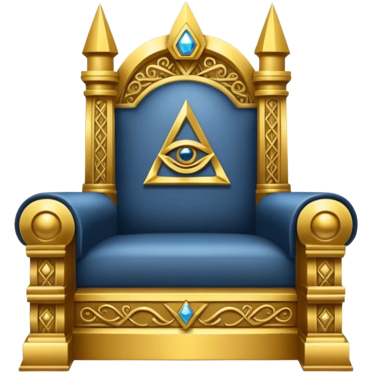 wide big iron gold Illuminati throne ornate and imposing emoji