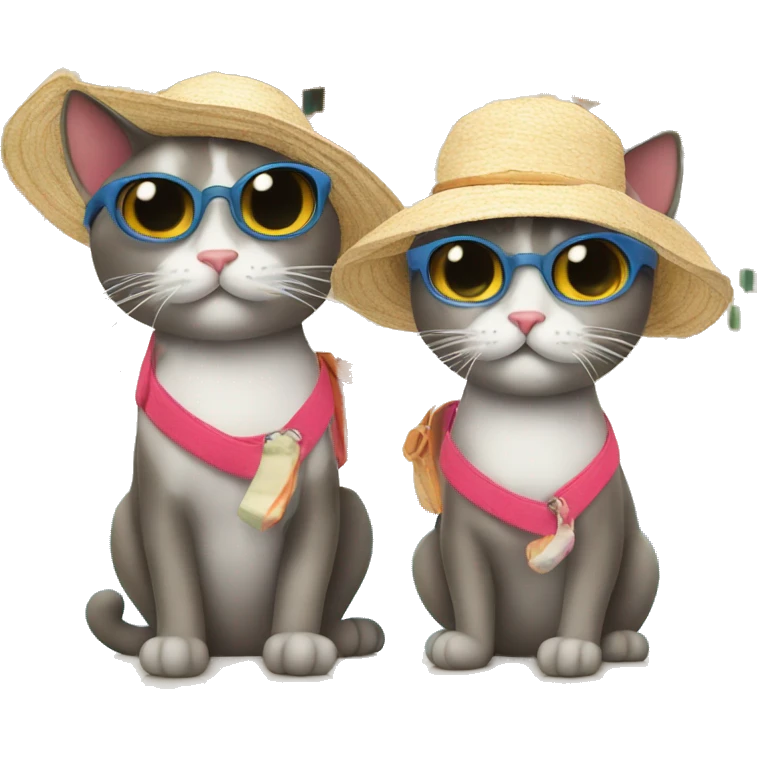 two cats on vacation in italy emoji