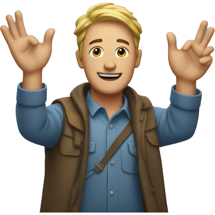 Man with arms raised in celebration  emoji