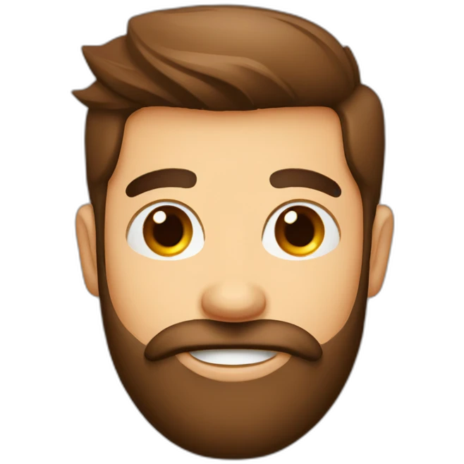 homem com barba com um copo café emoji