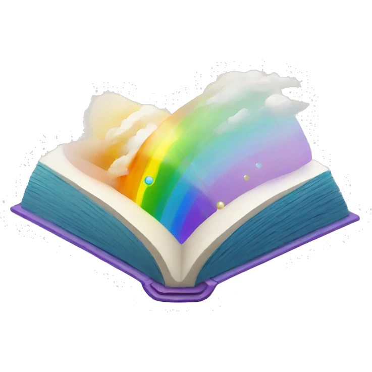 Open book with rainbow emoji
