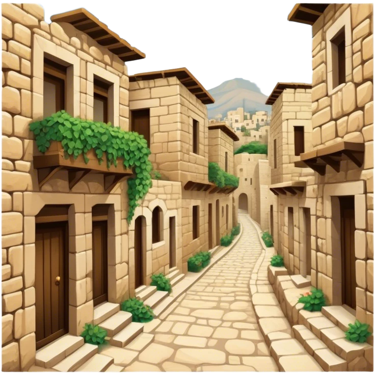 Byblos Old City Landmark Emoji – Portraying the historic stone houses, narrow streets, and Phoenician ruins. emoji