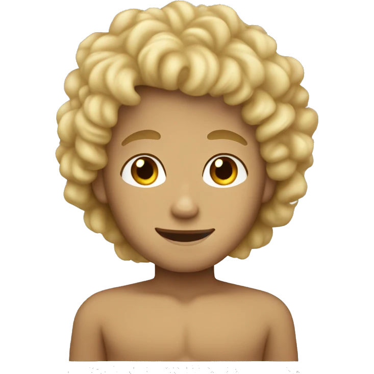Blonde curly hair and tan skin boy emoji