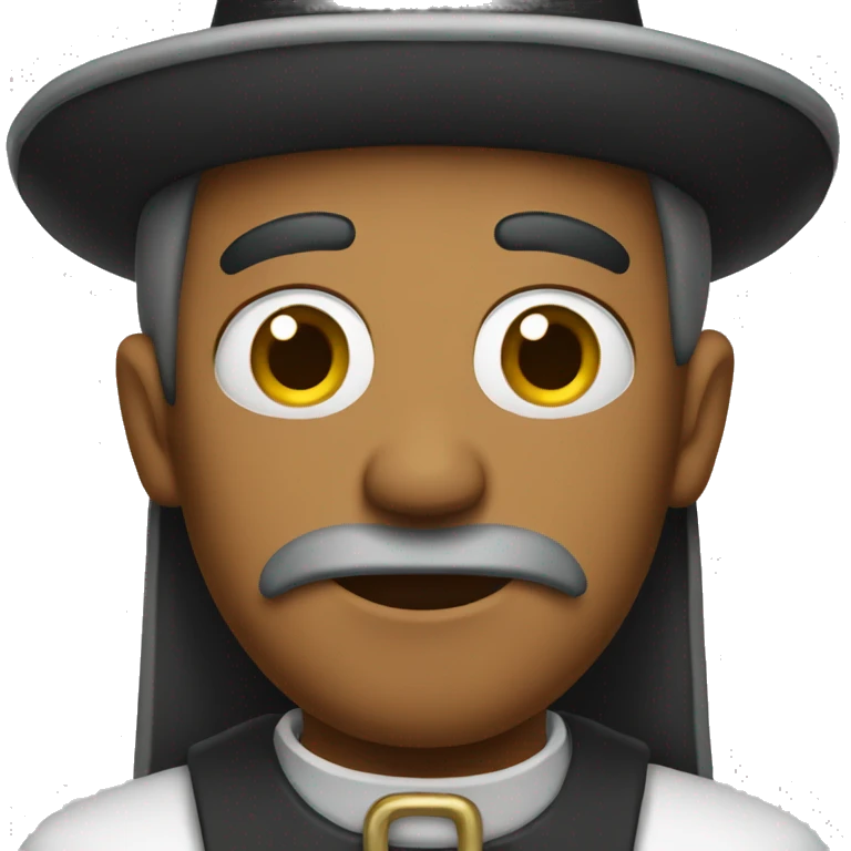 pilgrim with buckle hat and somber expression emoji