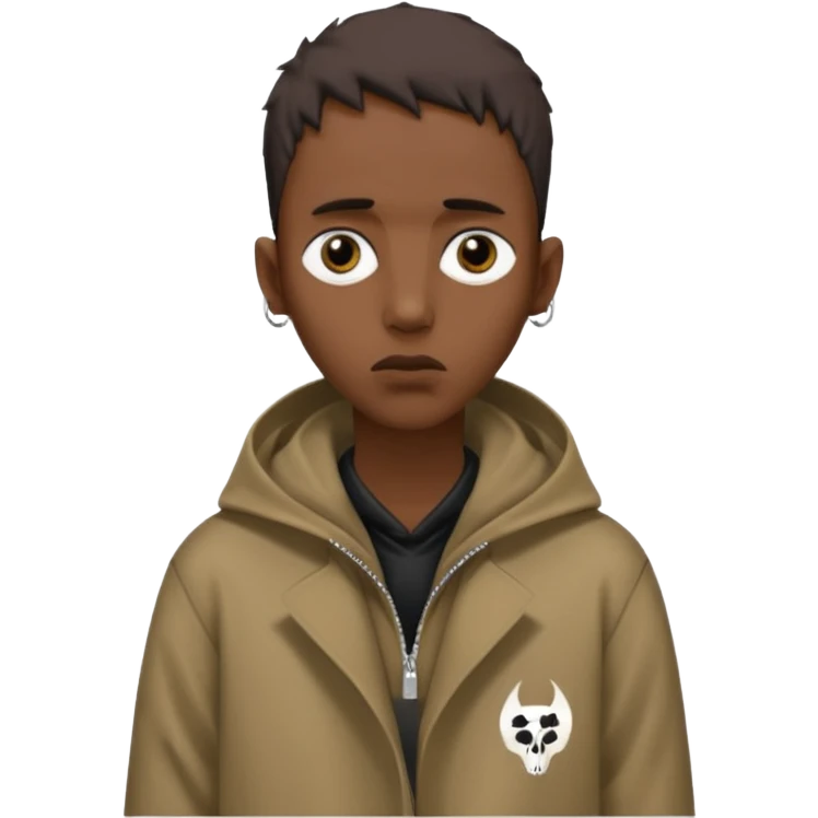 Absolutely emaciated Somali wearing trapstar coat emoji