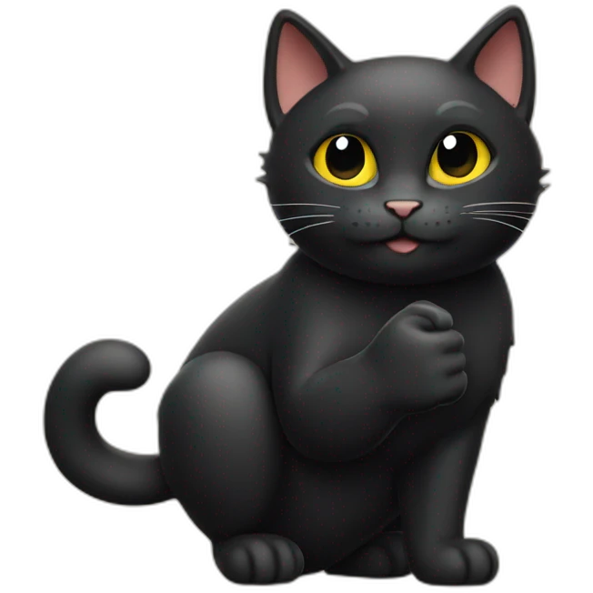 black cat with thumb up emoji