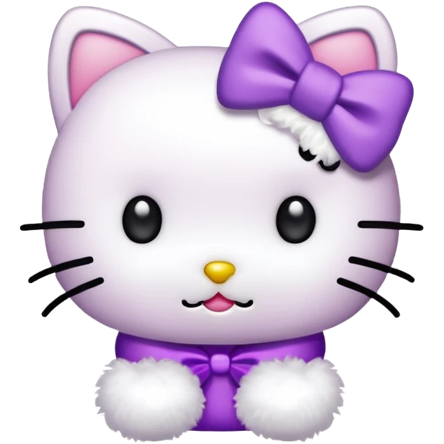 Hello kitty with purple bow emoji