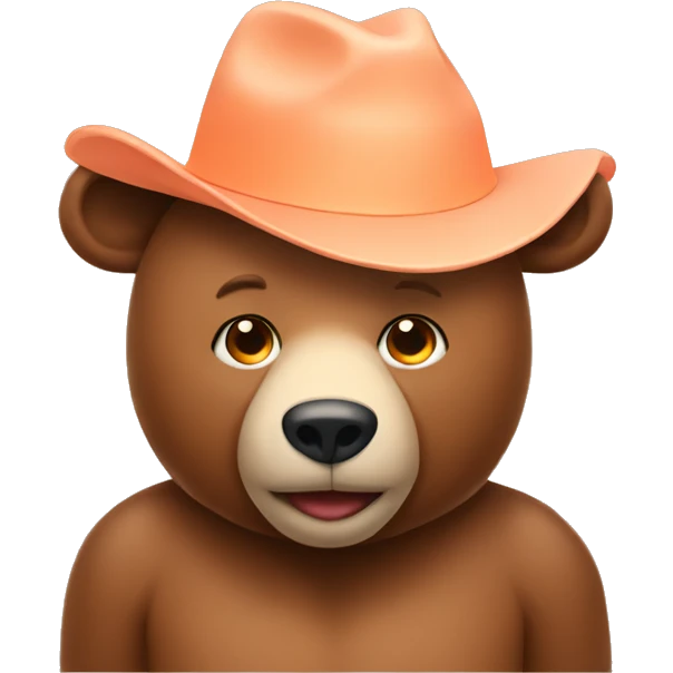 Bear wearing a peach hat emoji