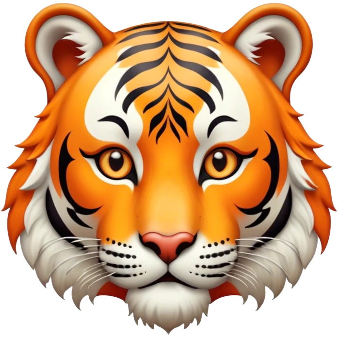 Vintage circus tiger with filigree emoji