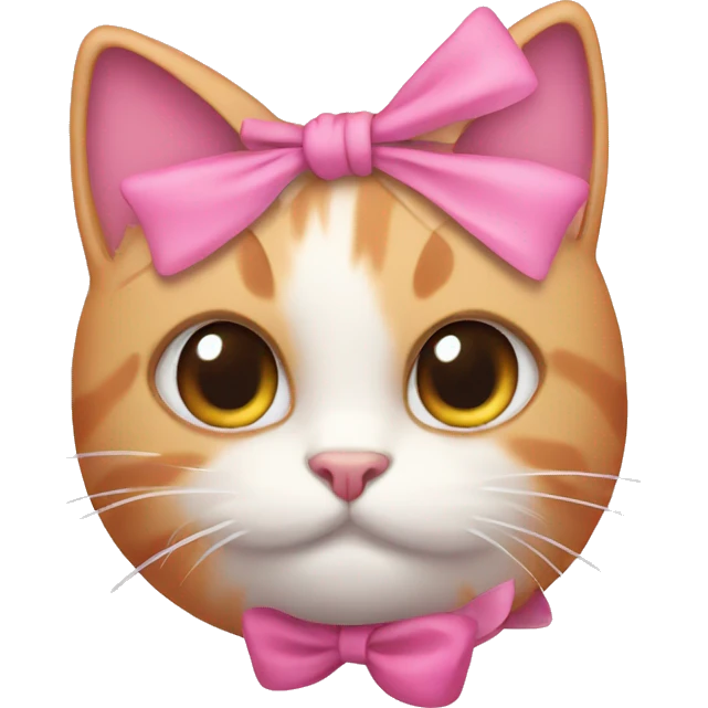 Pink cat with bow emoji
