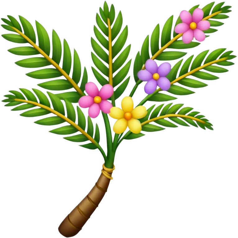 Easter palm branch decorated with flowers emoji