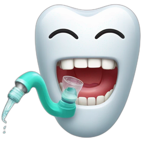 dental irrigator eats a man emoji
