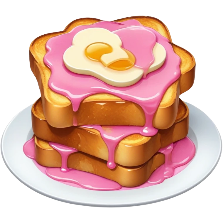 pink french toast with maple syrup emoji