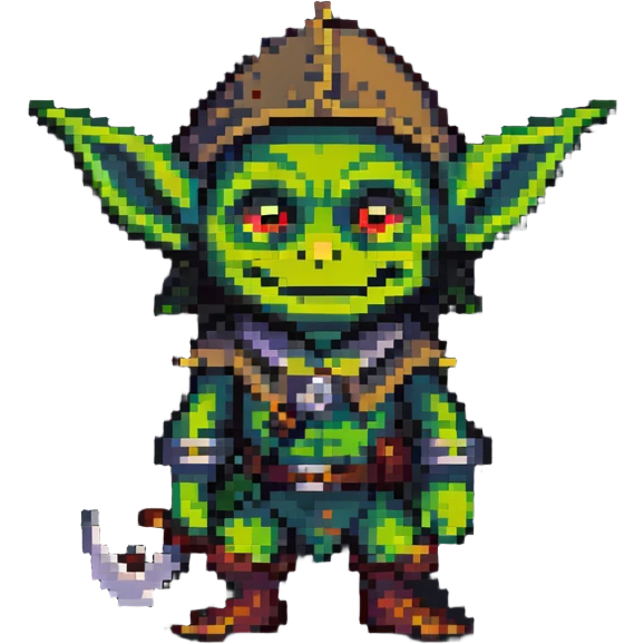 Steven Miller as a goblin pixel art emoji