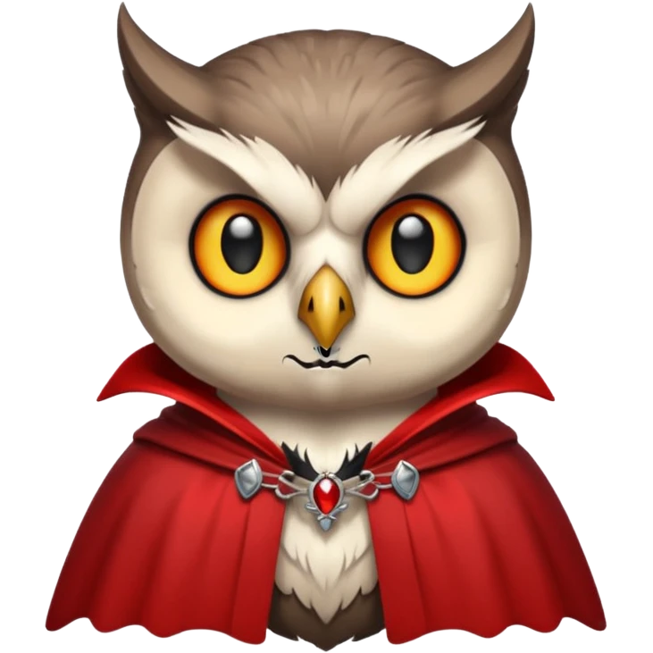 owl vampire in red collar cloak emoji