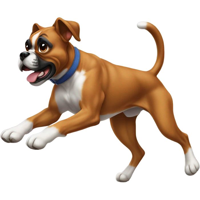 Boxer dog jumping emoji