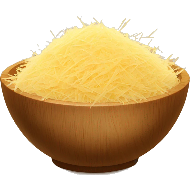 grated parmesan in a wooden bowl  emoji