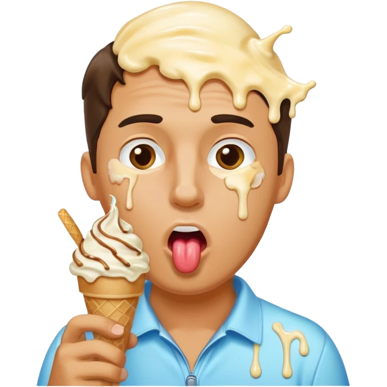Thirsty guy licking ice cream emoji