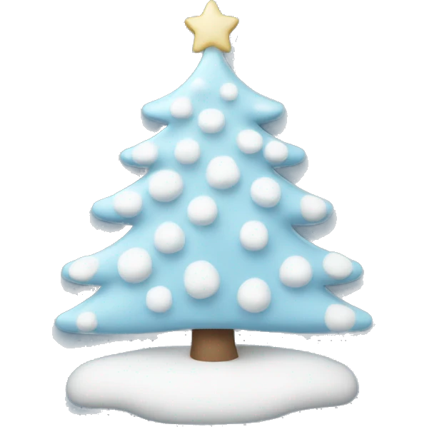 pastel blue and white christmas tree emoji