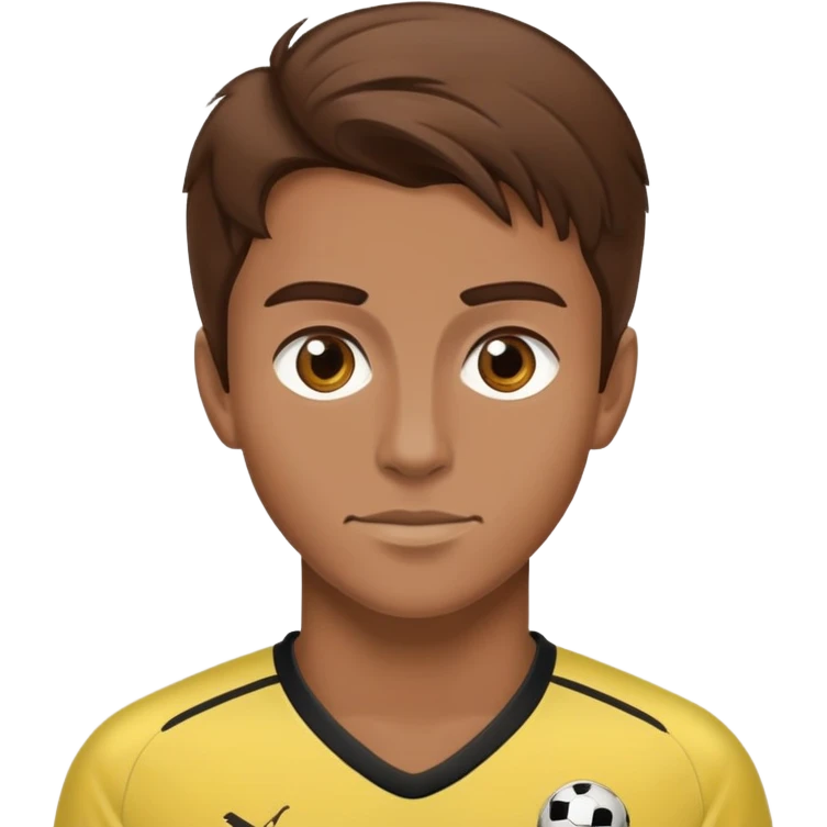 Brown hair give soccer player emoji