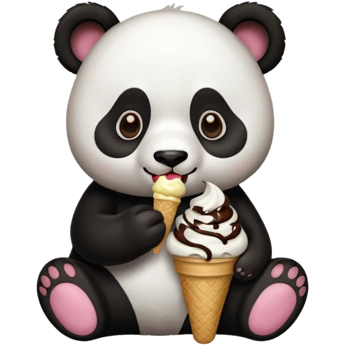 Panda eating ice cream emoji