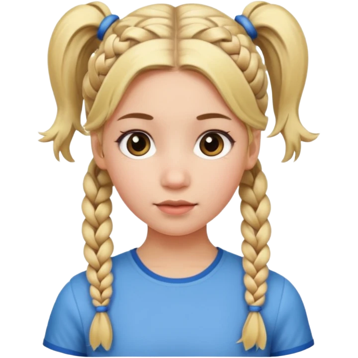 braided blonde pig emoji