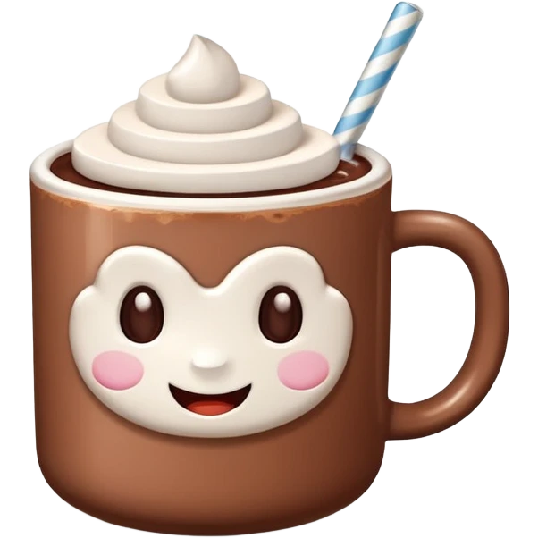 white mug of hot chocolate emoji