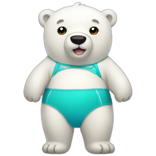 Polar bear wearing a swimsuit  emoji